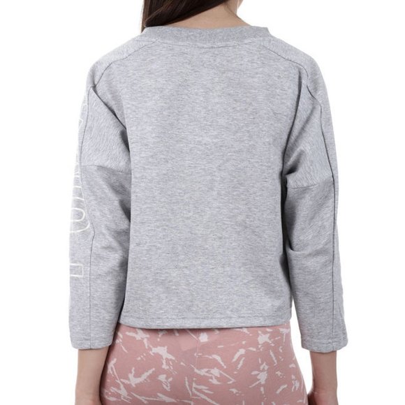 PUMA Women’s Fusion Cropped 7/8 Sweater Medium (Grey)- EUC - Picture 3 of 11